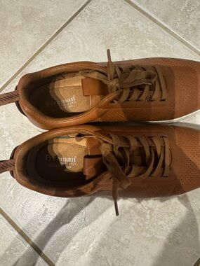 Hickey Freeman Men's Lace-Up Sneakers in Cognac Brown